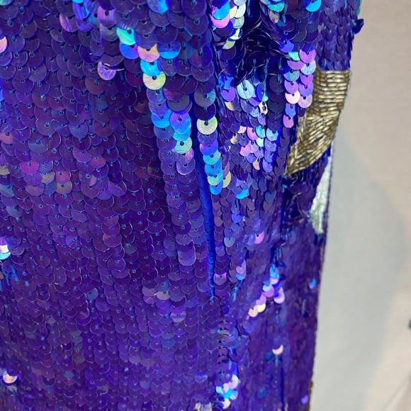 VINTAGE 1960s Galaxy Star Sequinned Cocktail Dress - Picture 9 of 12